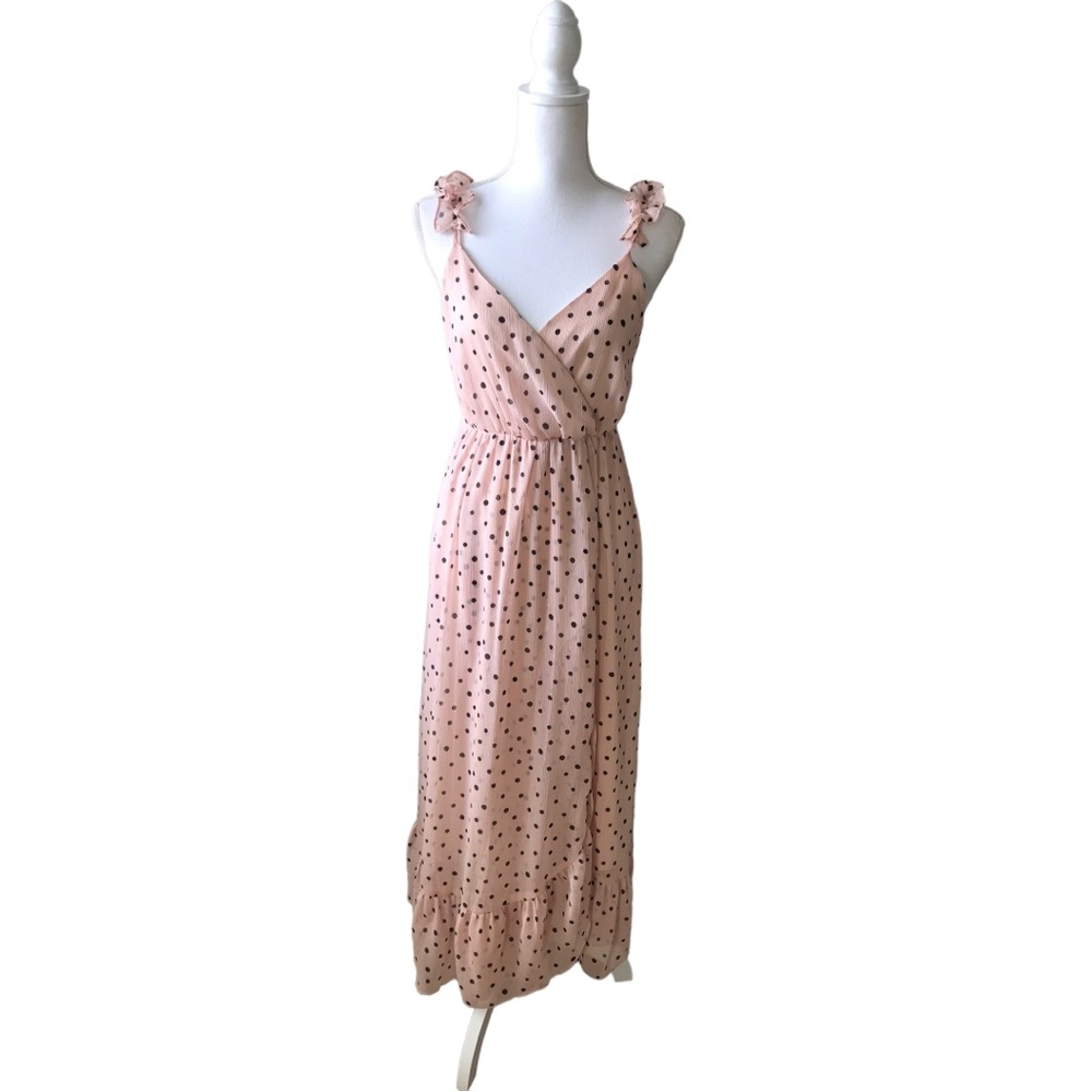 Madewell Women Faux Wrap Ruffled Sleeve Maxi Dress. Size 0